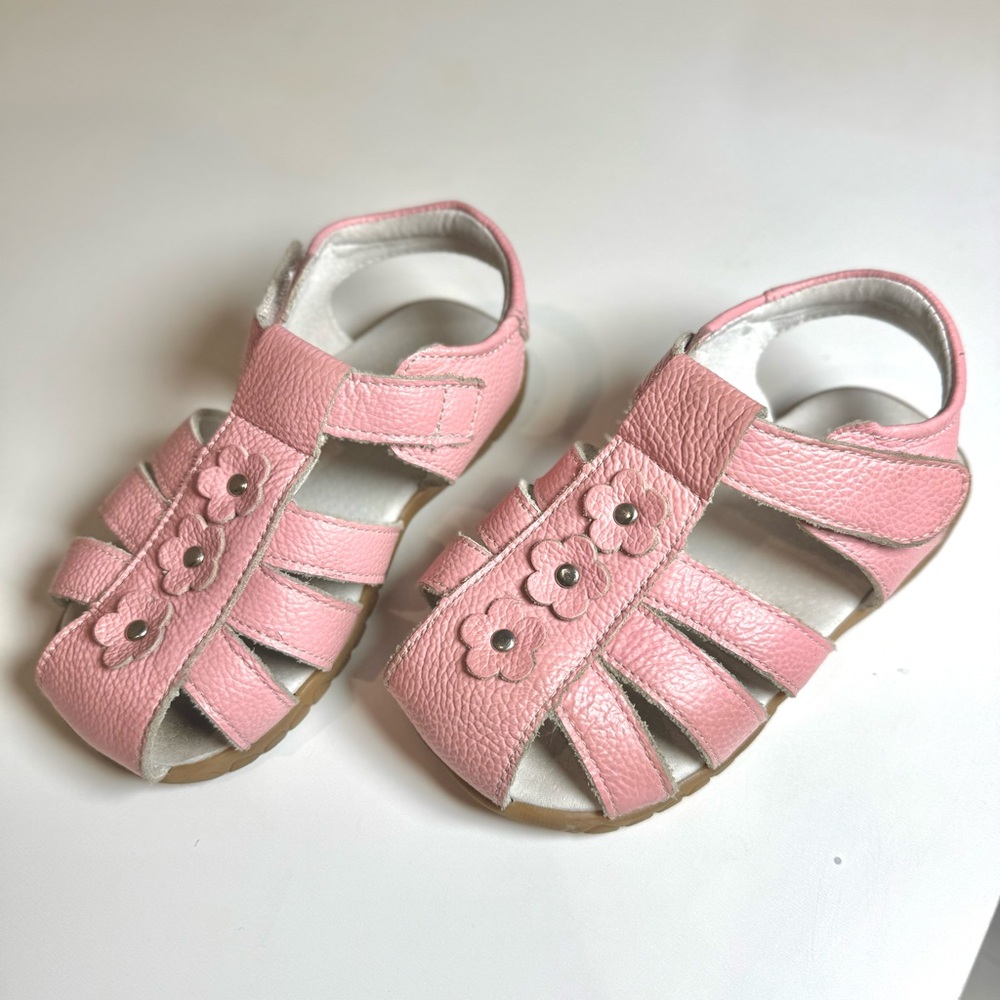 Pink Toddler Sandals Genuine Leather Size 9